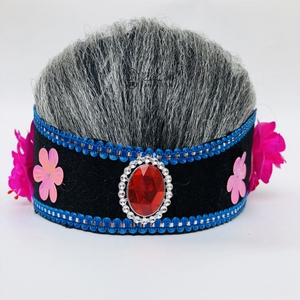 老太婆头套二人转媒婆头套老太太老奶奶假发帽子舞台反串演出道具