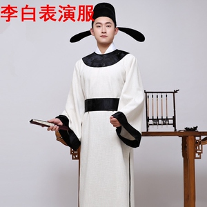 李白服装儿童唐朝古装汉服男童儿童节杜甫帽子表演比赛幼儿园人物