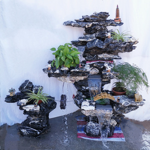 青龙石假山流水喷泉室内客厅阳台户外别墅花园庭院真石头装饰造景