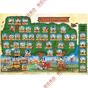 迪斯尼 Donald 唐老鸭 拼图 Puzzle 1000片 日本制 族谱图家族树