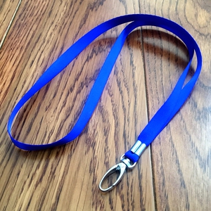 蓝色绳带工作证胸牌大铁钩吊绳 宽10mm加厚证件卡挂绳 牢固耐用