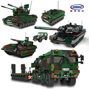 星堡XB06040-55豹2a6坦克德国军事系列战场拼装模型儿童积木玩具