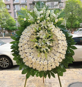 杭州鲜花同城速递清明节扫墓花束白事丧事花篮花圈菊花殡仪馆送花