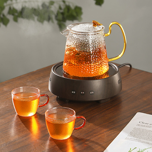 锤纹玻璃茶壶家用耐高温过滤泡花茶茶具套装电陶炉煮茶器透明茶杯