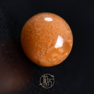 柏万珠宝稀有收藏级天然野生珍珠马海螺珠 棕橙色2.52ct 强火焰纹