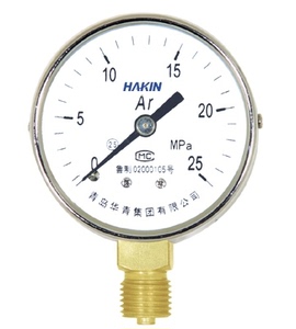 yar60氩气压力表 60mm表面 螺纹连接 量程可选 青岛华青仪表