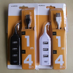排插USB扩展HUB分线器一拖四多接口键盘鼠标声卡数据线2.0兼容1.1