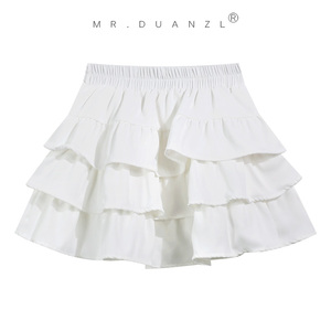 蛋糕裙短裙白色半身裙女夏季2024新款可爱甜美小个子裙子内衬裤裙