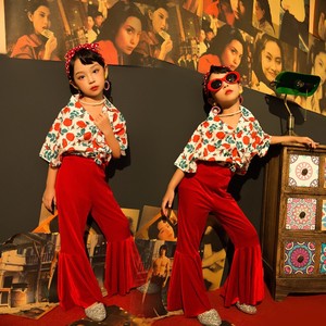 女童怀旧复古港风潮服8090年代舞台走秀演出服拍摄艺术照主题服装