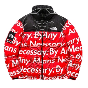 supreme fw15 tnf by any means nuptse北面联名 弹幕羽绒服 男女