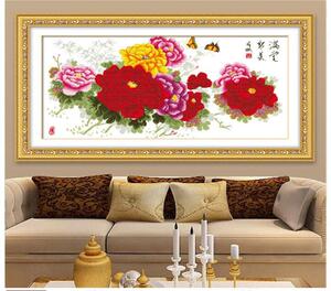 满堂红富贵满堂印花十字绣套件满堂新美十字绣图纸补绣花线找客服