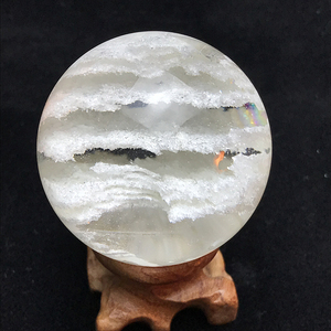 天然白幽灵水晶球摆件星光效应辟邪镇宅办公桌书桌护眼防辐射