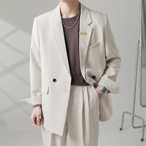 韩国高品质西装套装韩系学院风宽松西服男青年潮流ins帅气两件套