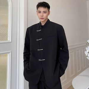 秋季改良中山装唐装西装男上衣单件上海滩服装夹克新中式盘扣汉服