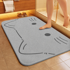 硬硅藻泥速干地垫浴室卫生间门口吸水防滑脚垫子洗手间厕所小地毯