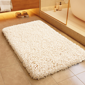 日本进口长毛绒地垫家用浴室吸水脚垫卫生间门口防滑地毯卫浴垫子
