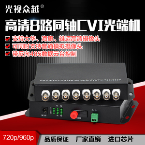 8路8口高清同轴光端机CVI TVI数字视频收发器RS485云台音频转光纤