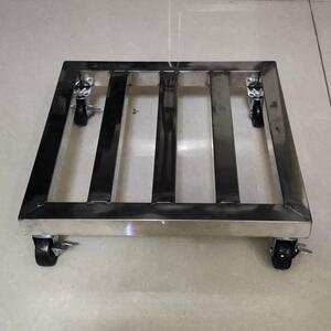 加厚不锈钢正方形带轮移动花架万向刹车橡胶轮托架煤气罐重物托盘
