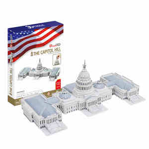 乐立方3D仿真纸板纸模立体拼图美国国会大厦拼装模型儿童玩具包邮