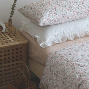 日式和风 卡通兔子和花 文艺 纯棉 定做宿舍单件床单床笠枕套被套