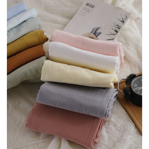 多色 枕套a类母婴级纯棉皱皱双层纱 单双人枕套50×80定制做尺寸