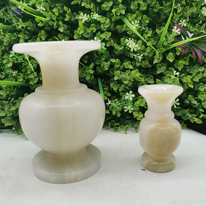 天然阿富汗玉花瓶摆件 插花玉石雕刻装饰摆设客厅工艺品 颜色随机