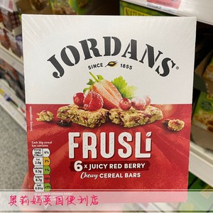 现货 英国Jordans草莓苹果肉桂葡萄干榛子麦片能量棒 6*30g