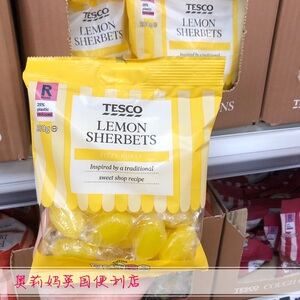 现货 英国进口零食tesco lemon sherbets柠檬雪宝水果糖 200g