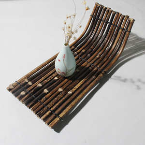 手工竹制品竹艺茶具垫竹排垫茶道配件壶垫创意弯头竹排装饰工艺品
