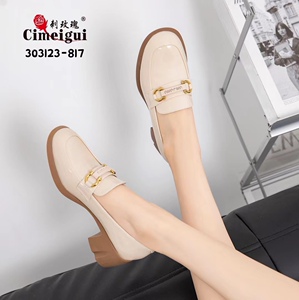 刺玫瑰正品女鞋2023春季真皮时尚漆皮舒适乐福单鞋303123-817