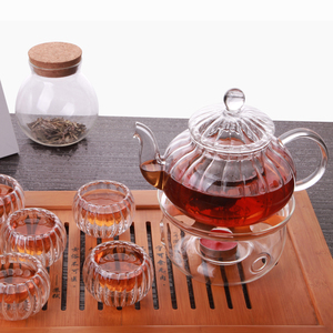 南瓜条纹花茶壶茶具包邮耐热玻璃客厅茶壶套装家用玻璃家用创意