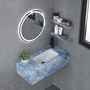 北欧岩板挂盆彩色洗手台盆一体挂墙式洗脸盆卫生间壁挂式洗漱台