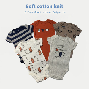 ins婴儿短袖包屁衣cotton 5-pack baby short sleeve bodysuits