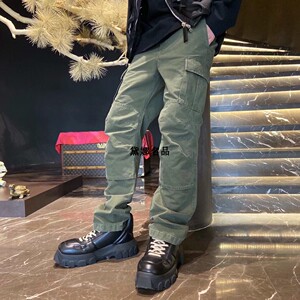 正品现货 balenciaga 巴黎世家 21春夏男士纯棉口袋工装裤 642154