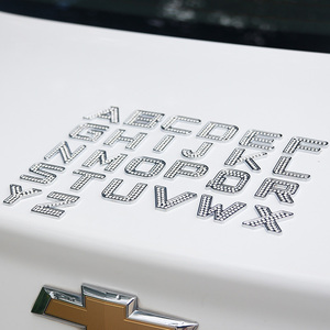 DIY水晶汽车贴钻石字母 3D立体车贴带钻 英文字车贴水钻金属字母