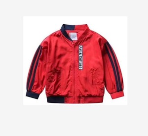 巴LA家 童装 春装新款红色幼童飞行夹克 男女童外套便服