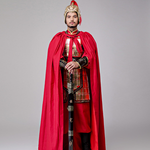 男士清朝将军铠甲战袍小兵将领士兵元帅古装影视舞台剧组服装租赁