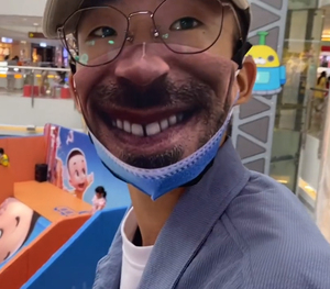 网红搞怪口罩沙雕面罩搞笑人脸仿真3d立体表情抖音抽烟奇葩口耳罩