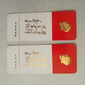 红色收藏文革老书签向雷锋同志学习2张品好文革题材明显值得收藏