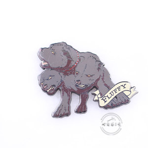 哈利波特周边 魔法世界海格三头犬fluffy 路威徽章