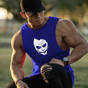 小丑男速干无袖健身健美跑步坎肩t恤宽松肌肉背心牛奶丝透气排汗