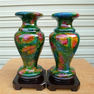 台湾天然七彩石花瓶