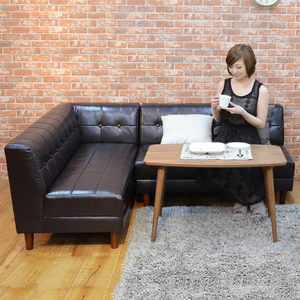 北欧L型角落皮艺沙发日式现代简约小户型办公室双人卡座转角沙发