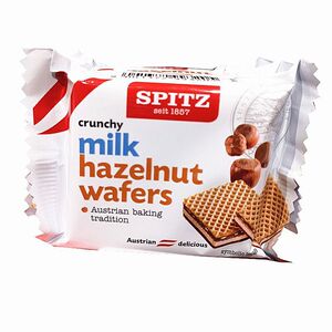 奥地利进口spitz施皮茨牛奶榛子味威化饼干零食下午茶点心
