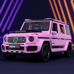 仿真1:18巴博斯700大号合金汽车模型摆件七开粉色越野车儿童玩具