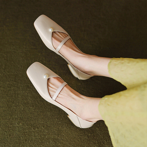 00俏格雅女鞋旗舰店天猫凉鞋女夏季低跟2022新款淑女法式猫跟鞋简单