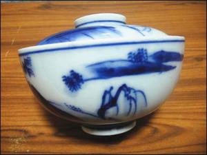 保真昭和时期日本名窑 九谷烧 青花 盖碗 瓷酒杯 茶杯 瓷碗