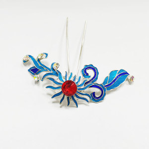 戏曲点翠头面古装头饰点翠草花簪汉服发饰越剧京剧饰品点毛簪子