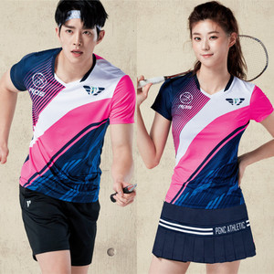 2022秋冬新品韩国羽毛球服套装男女款上衣短袖速干运动服队服包邮