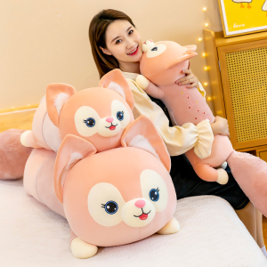 可爱小狐狸毛绒玩具公仔九尾狐狸玩偶娃娃床上长条趴睡抱枕送女友